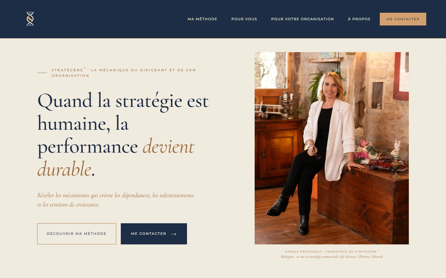 Page d'accueil du site de Stratégène®, cabinet d'analyse stratégique à Toulouse